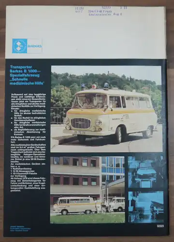 Kooperations Omnibus Avia Ikarus 553 KFT Januar 1978 IFA Barkas