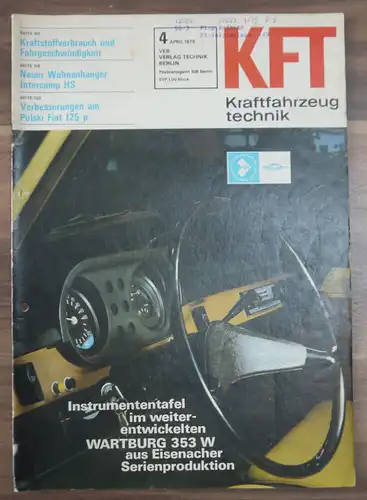 April 1975 DDR KFT Heft Kraftstoffverbrauch und Fahrgeschwindigkeit Polski Fiat