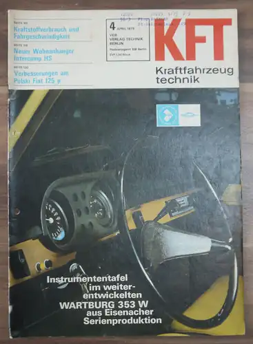 April 1975 DDR KFT Heft Kraftstoffverbrauch und Fahrgeschwindigkeit Polski Fiat 