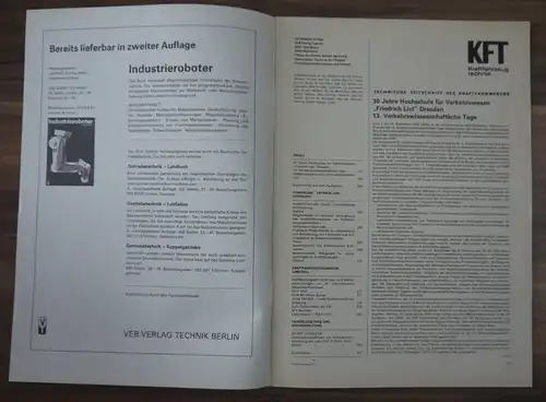 KFT Neue Erkenntnisse für ie Verkehrssicherheit Heft Dezember 1982 Messe in Brno