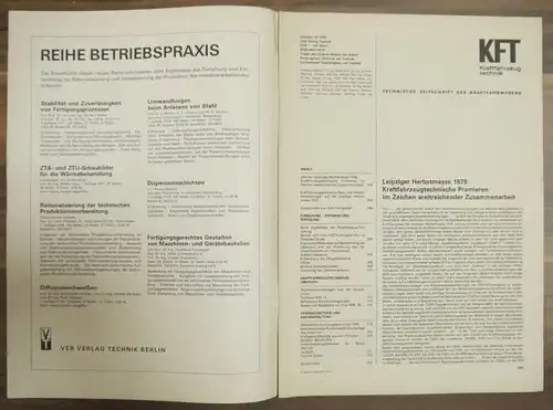 DDR Zeitschrift Premieren LHM 78 KFT GAS 14 Skoda 105 120 Oktober 1978