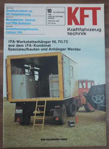 Grundsatzreferat zur Kfz Instandsetzung KFT Oktober 1982 Messebericht Zweirad