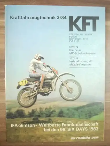 KFT IFA Simson Weltbeste Fabrikmannschaft März 1984 Die neue MZ Scheibenbremse