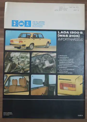 KFT Erster Fahrbericht Lada 1300 S WAS 2105 Juli 1982 DDR Zeitschrift