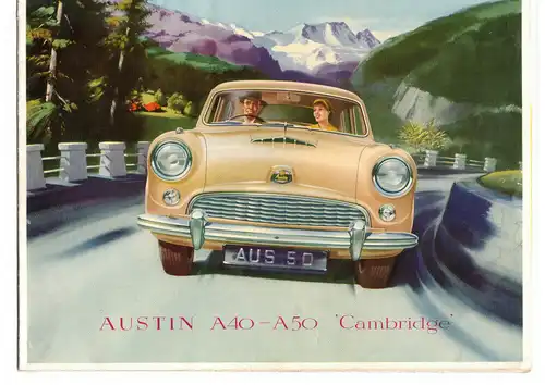 Prospekt Austin A40 A50 Cambridge Oldtimer Kfz Auto