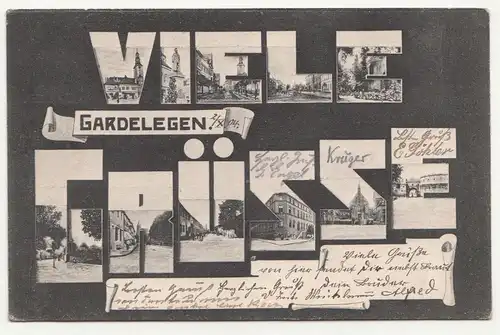 Litho Ak Viele Grüße aus Gardelegen 1904 Mehrbild ! (A2002