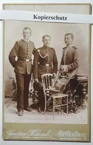 Kabinettfoto Soldaten Kürassier 1900er Karsch Dresden