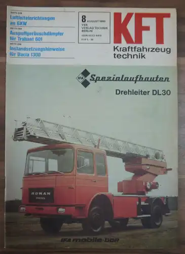 DDR Heft August 1980 KFT Luftleiteinrichtungen an GKW Spezialaufbauten Drehleite