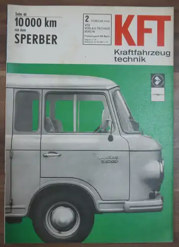 10000 km mit dem Sperber KFT Zeitschrift Februar 1968 BARKAS B1000 VEB Verlag Te