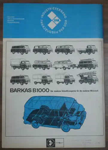 10000 km mit dem Sperber KFT Zeitschrift Februar 1968 BARKAS B1000 VEB Verlag Te