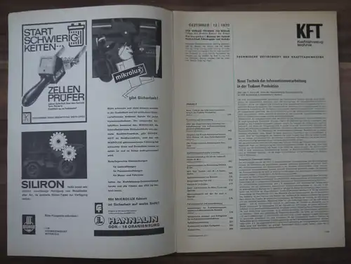 Erfahrungen mit Radial und Spikesreifen VEB Verlag KFT DDR Zeitschrift Heft 1970