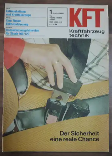Heft DDR Luftreinigung und Kraftfahrzeuge KFT Zeitschrift Januar 1980 Zum Vollhe