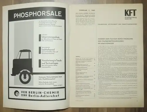 Zeitschrift Kraftfahrzeugtechnik DDR Februar 1969 KFT Trabant 601 Motor P 63