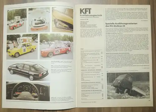 September 1986 KFT Multicar 4x4 Off-Road Zeitschrift DDR IFA Mobile