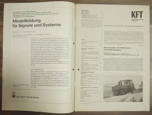 Kraftfahrzeugtechnik KFT Zeitshrift DDR April 1978 IFA Bastei Integration