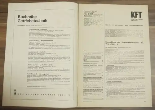 DDR Zeitschrift KFT Dezember 1975 Messegold für IFA W 50 L RK 21 D
