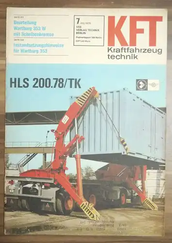 KFT Beurteilung Wartburg 353 W DDR Juli 1975 HLS 20078 TK VEB 