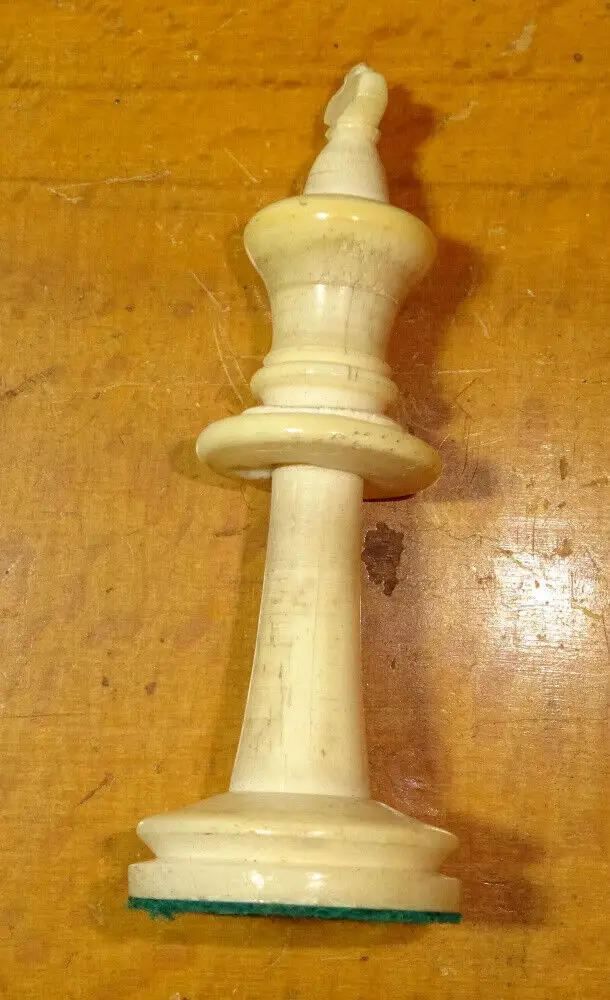 Alte Schachfiguren Weiss Rot Bein Deko Schach Figur 6