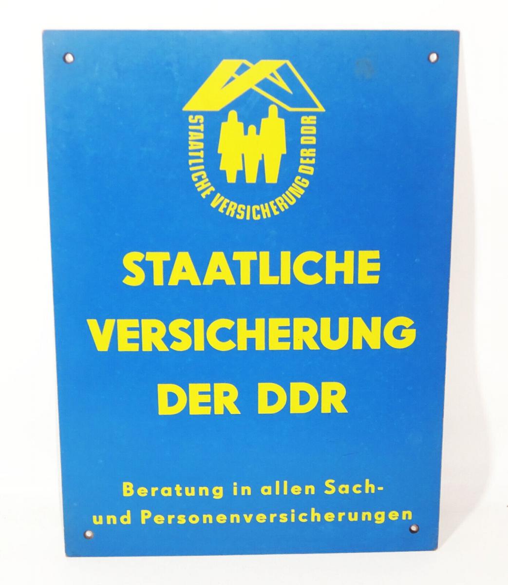 Schild Staatliche Versicherung der DDR vintage Deko Reklame Sammler Nr