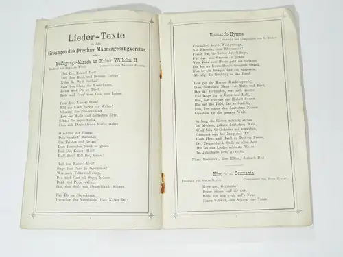 Programm Vorfeier 77 Geburtstag Fürst von Bismarck 1892 