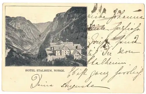 Litho Ak Hotel Stalheim 1899 Norwegen Norge