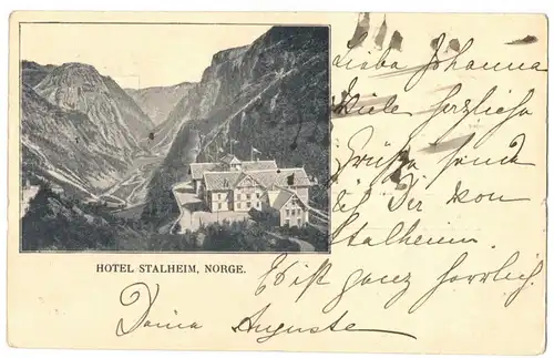 Litho Ak Hotel Stalheim 1899 Norwegen Norge 