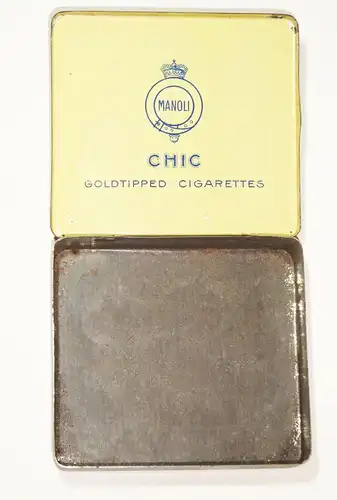 Alte Blechdose Manoli Cigarettes Chic Berlin Zigarettendose um 1900