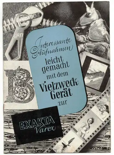 Exakta Varex Vielzweck Gerät Kamera Prospekt 1954 DDR Werbung