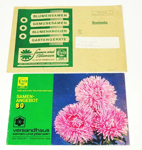 Katalog Samen Angebot 80 VEB Erfurter Blumensamen DDR Gärtner Garten