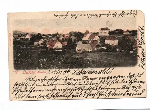 Ak Ebersbach Oberdorf Sachsen Postkarte 1901