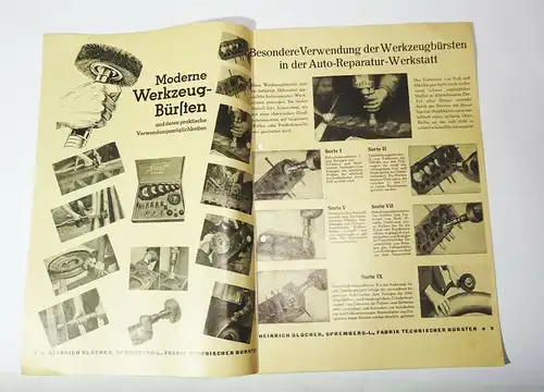 Katalog Heinrich Blücher Spremberg Niederlausitz 3 Stück 1930er Stahlbürste Kfz