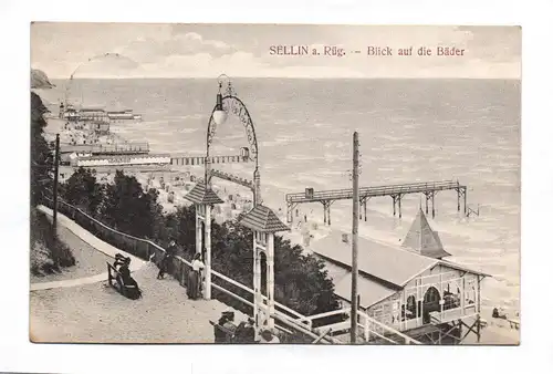 Ak Sellin a. Rügen - Blick auf die Bäder Postkarte Ostsee 1909