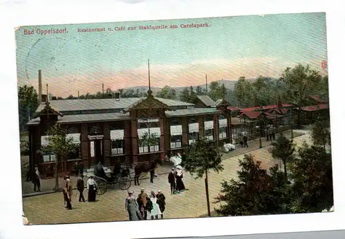 Ak Bad Oppelsdorf Restaurant u. Cafe zur Stahlquelle am Carolapark 1915