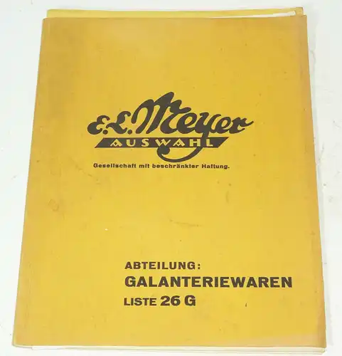 Katalog E.L.Meyer Hildesheim Musterbuch Galanteriewaren Silberwaren Koffer 1930