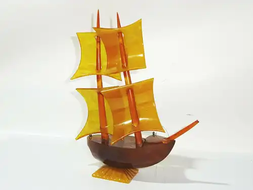 Vintage Segelschiff Catalin Kunstharz DDR deko