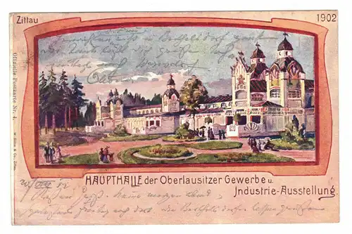 Ak Zittau Haupthalle der Oberlausitzer Gewerbe und Industrie Ausstellung 1902 !