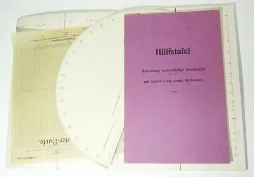 Graphische Tachymetertafel für alte Kreisteilung P.Werkmeister / Hammer um 1890