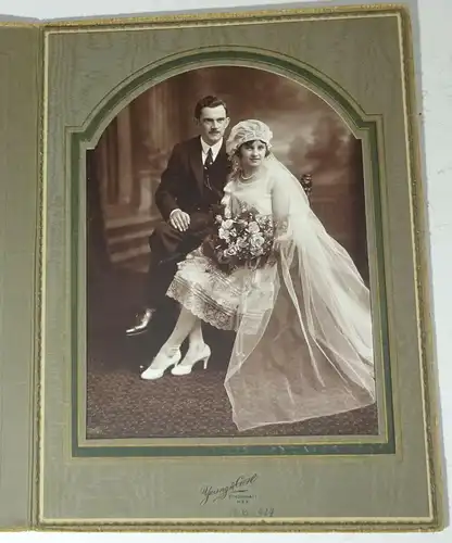 2 schöne Hochzeits Fotos Cincinnati Ohio USA 1927 Vintage RP Foto ! (D7