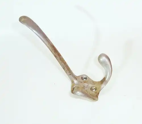 Alter Aluminium Haken Garderobe Handtuchhalter für Hakenleiste Doppelhaken