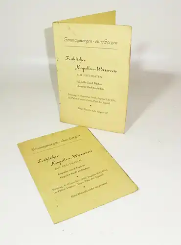 Veranstaltungskarten Preisraten 1955 VEB Kraftfahrzeugwerk Phänomen Zittau ! (D7