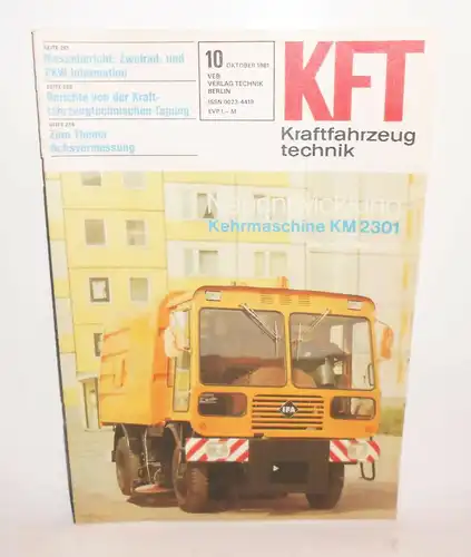 KFT Kraftfahrzeugtechnik DDR 10 Oktober 1981 Kehrmaschine KM2301 Messebericht