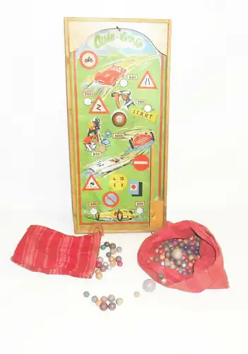 DDR Flipper Spielzeug Schnips Kugel Spiel Tischflipper mit Murmeln Vintage