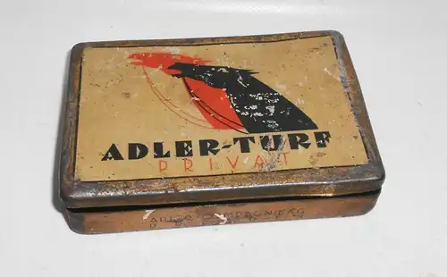 Alte Blechdose Adler Turf Privat Dresden Zigarettendose vor 1945
