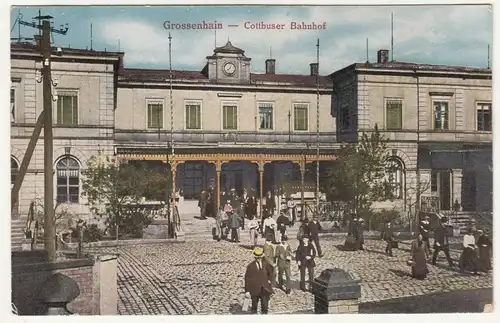 Ak Grossenhain Cottbuser Bahnhof 1927