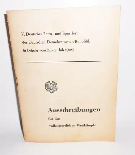 Heft Ausschreibung für die volkssportliche Wettkämpfe Leipzig 1969 DDR (H4