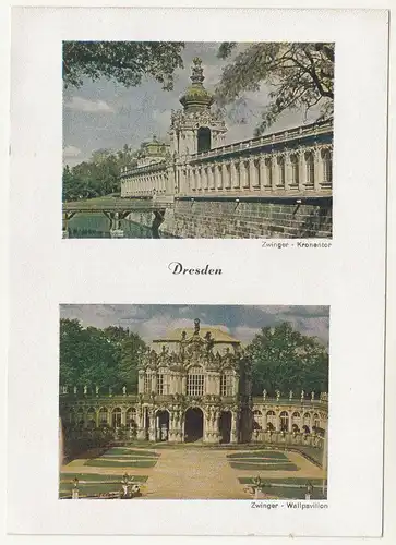 Ak Dresden Zwinger Kronentor Wallpavillon Naturfarbenfotografie DFW 1950er