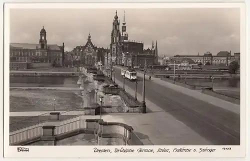 Hahn Ak 12133 Dresden Straßenbahn Brühlsche Terasse Zwinger Brücke  