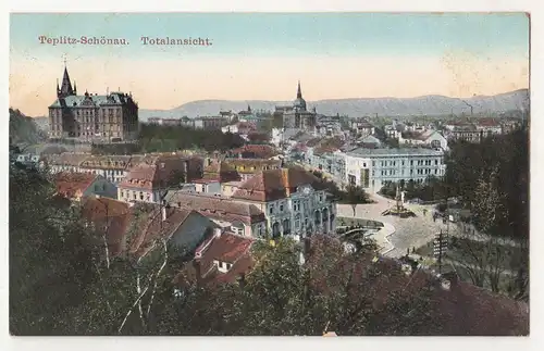 Ak Teplitz - Schönau Totalansicht mit Synagoge 1911 Böhmen ! (A2407