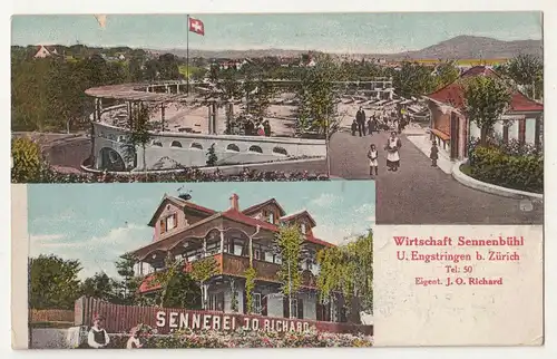 Ak Wirtschaft Sennenbühl U. Engstringen bei Zürich 1926 ! (A2135