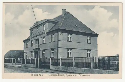 Ak Röderau Gemeindeamt Spar - und Girokasse 1933